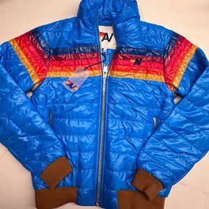 BNWT Aviator Nation 5 Stripe Jacket XS - Blue Cina Glossy